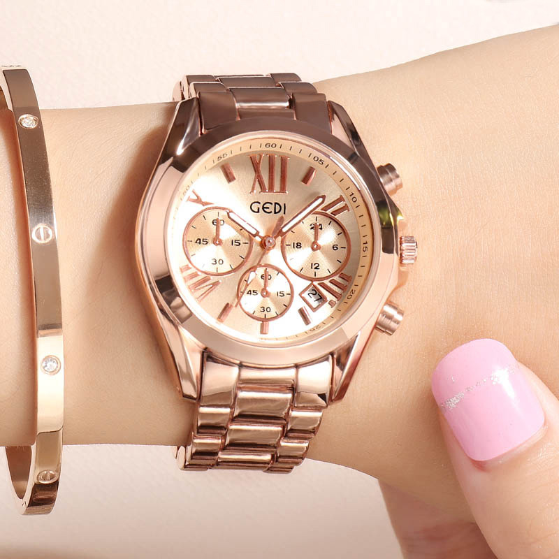Luxury Watch Unique - Luxus Rose Gold Frauen Beiläufige Uhr