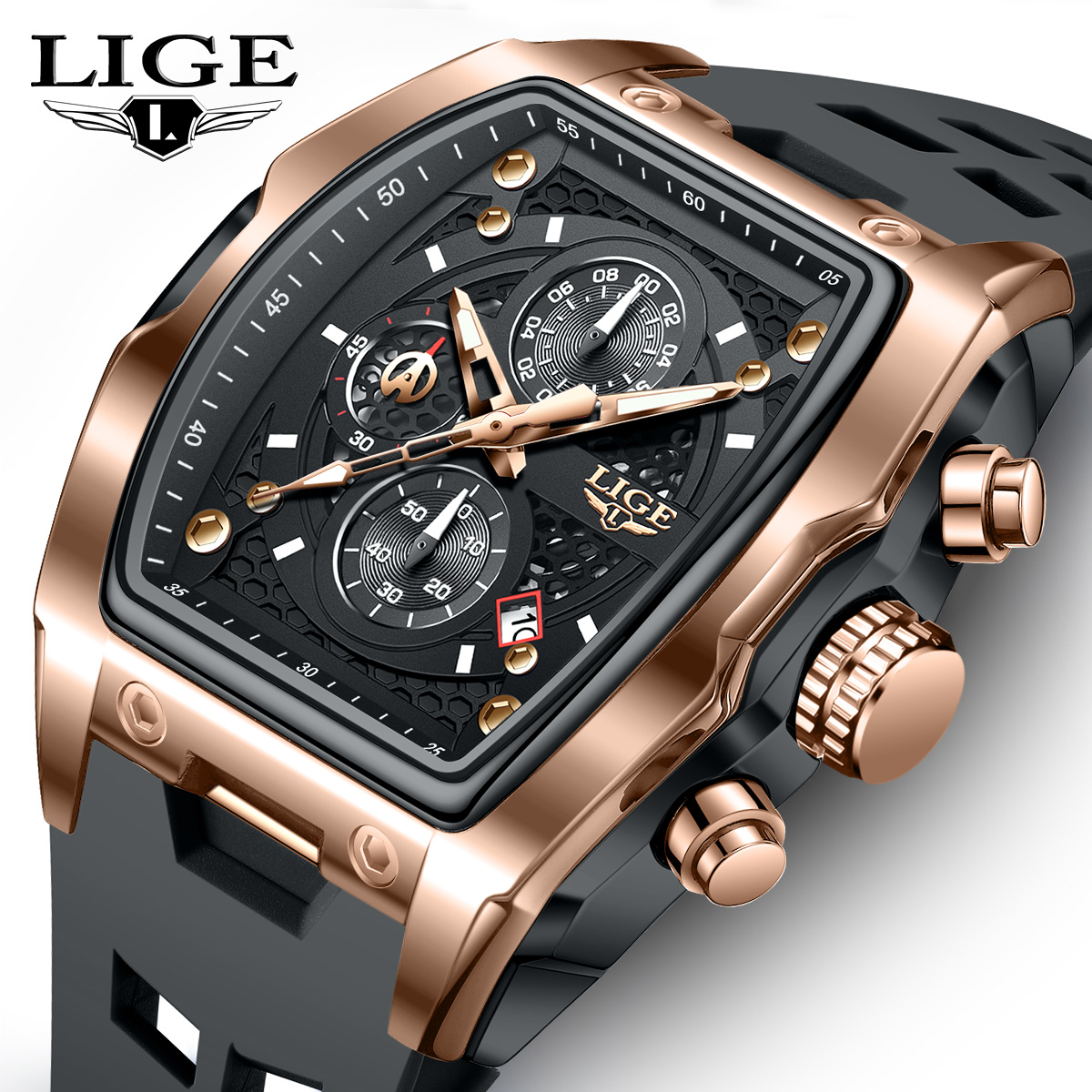 Luxury Watch Jacob And Co - LIGE Herren-Business-Armbanduhr, wasserdicht, leuchtend, Chronograph, Datum,