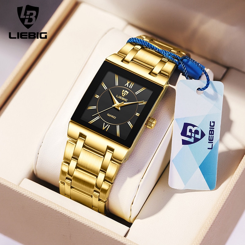 Luxury Watch Market - LiEBIG Luxus Goldene Quarz Armbanduhren Für