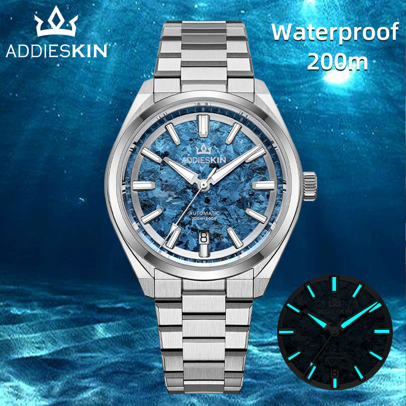 Luxury Watch Second Hand - AddiesKin K006 Blaues Kristallisiertes Titan-Zifferblatt Miyota