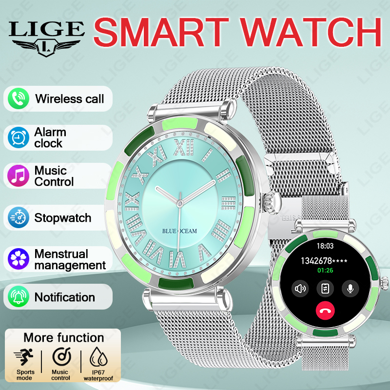 Luxury Watch On Wrist - LIGE Luxus-Smartwatches für Damen, 360 x