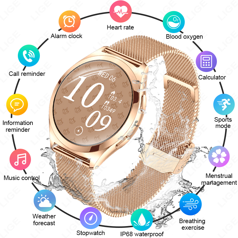 Luxury Watch On Wrist - LIGE Luxus-Smartwatch für Damen, 1,27 Zoll,