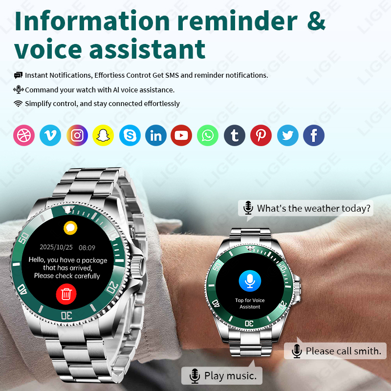 LIGE Neue Smart Uhr Männer Blu – Luxury Watch On Wrist Bewertung und Preis