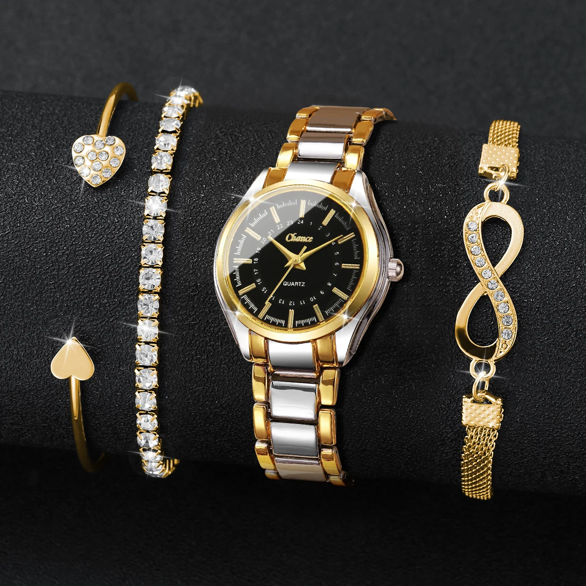 4-teiliges elegantes Damen-Uhr – Luxury Watch Safe Bewertung und Preis